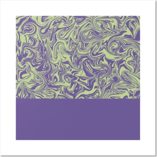 Liquid Swirl - Lettuce Green and Ultra Violet Posters and Art